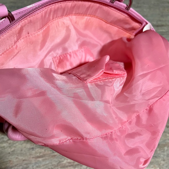 Gerolamo pink straw handbag with charms and chain link - Picture 6 of 16